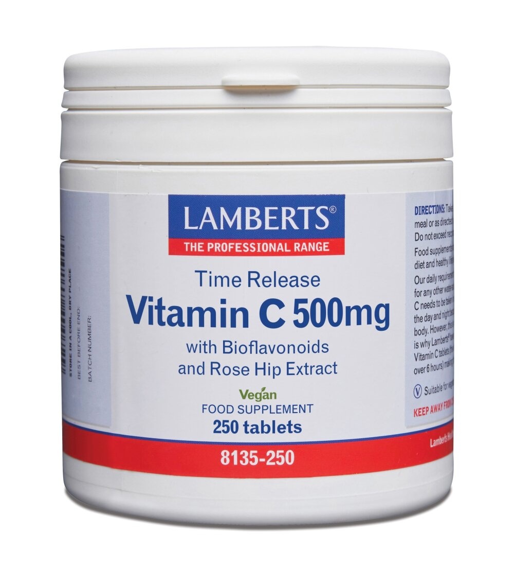 Lamberts Vitamina C 500 de liberación prolongada y bioflavonoides 250 Comprimidos