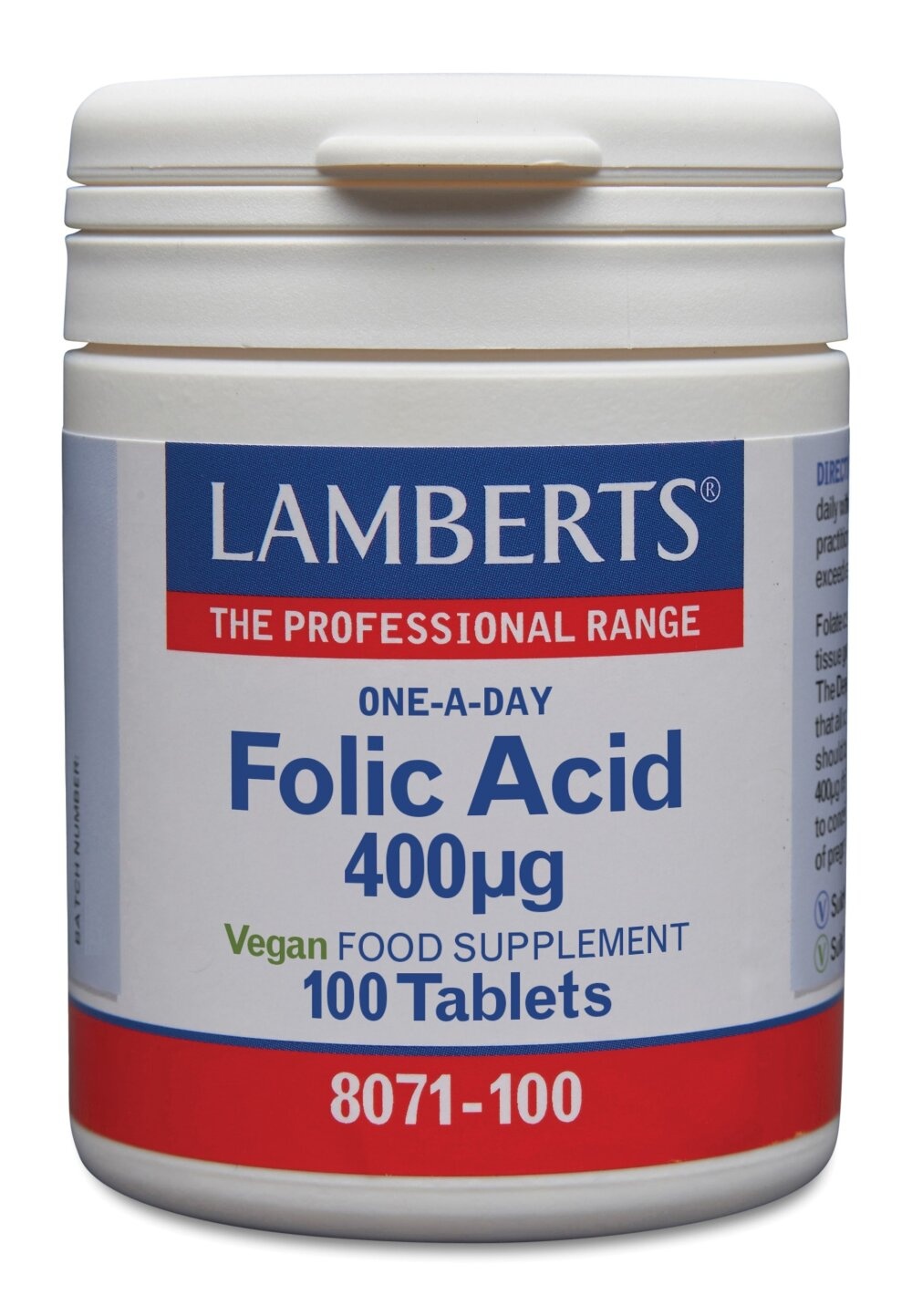 Lamberts Vitamina B11 400mcg (ácido fólico) 100 Comprimidos