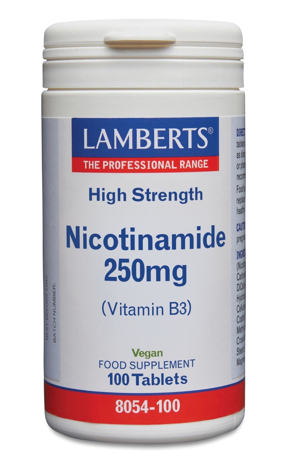 Lamberts Vitamina B3 250mg (nicotinamida) 100 Comprimidos