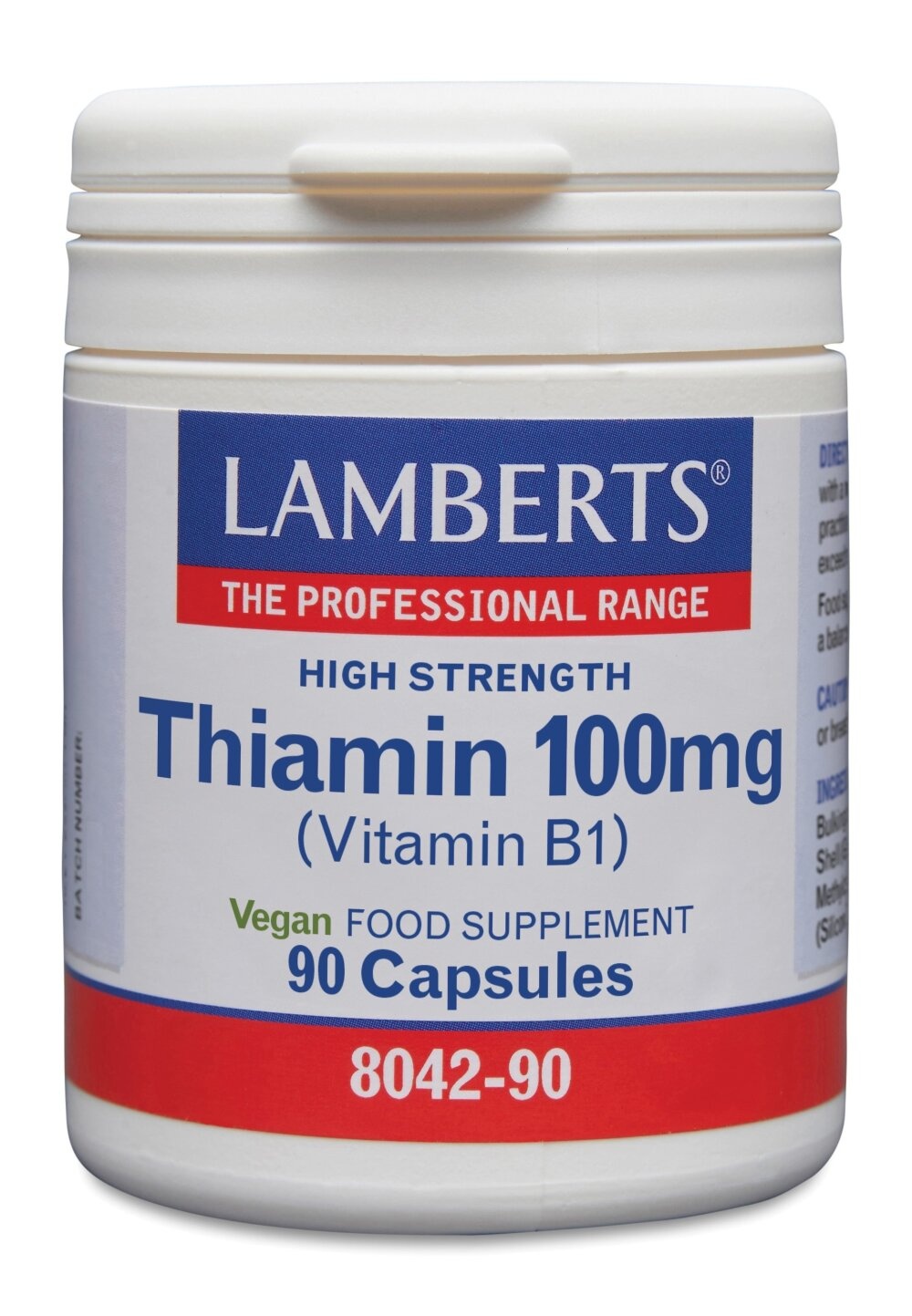 Lamberts Vitamina B1 100mg (Tiamina) | Energia e Benessere