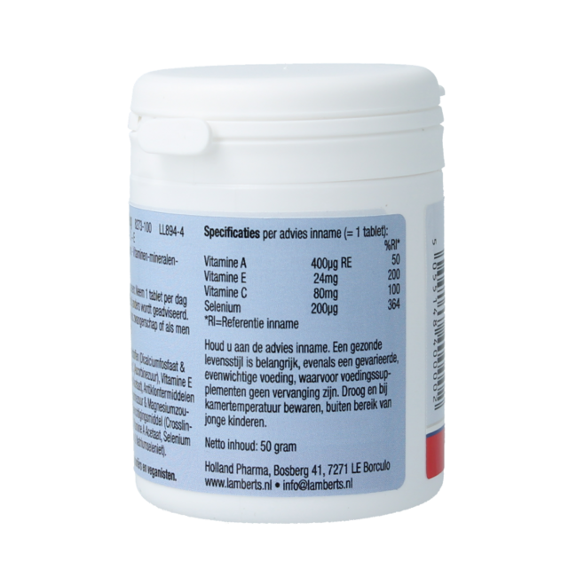 Lamberts Selenio 200 mcg con vitaminas A, C y E, 100 comprimidos