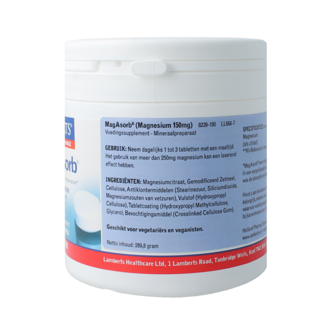 MagAsorb (citrato de magnesio) 150 mg 180 comprimidos