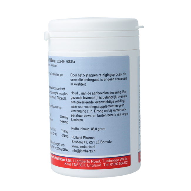 Aceite de pescado puro 1100mg omega 3 60 cápsulas