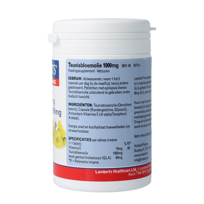 Lamberts Aceite de Onagra 1000mg (onagra pura) 90 Cápsulas
