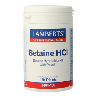 Lamberts Betaína HCL 324mg/Pepsina 5mg 180 Comprimidos