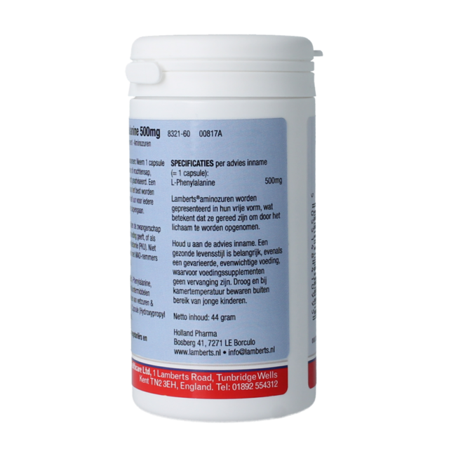 Lamberts L-Phénylalanine 500 mg 60 gélules