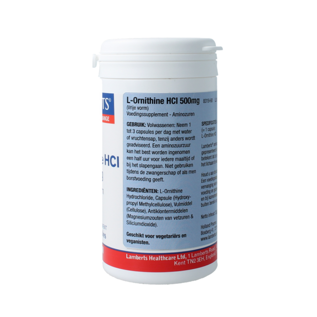 Lamberts L-Ornithine 500mg 60 Vegetarische capsules