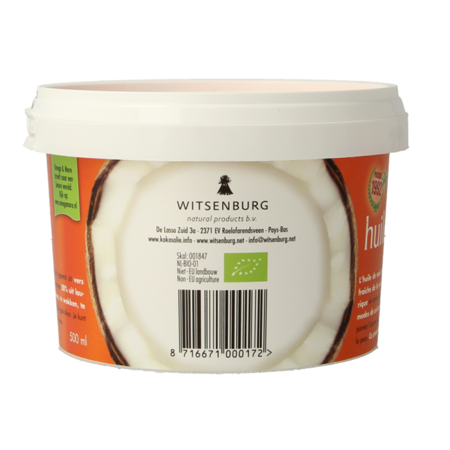 Huile de coco désodorisée bio 500 ml