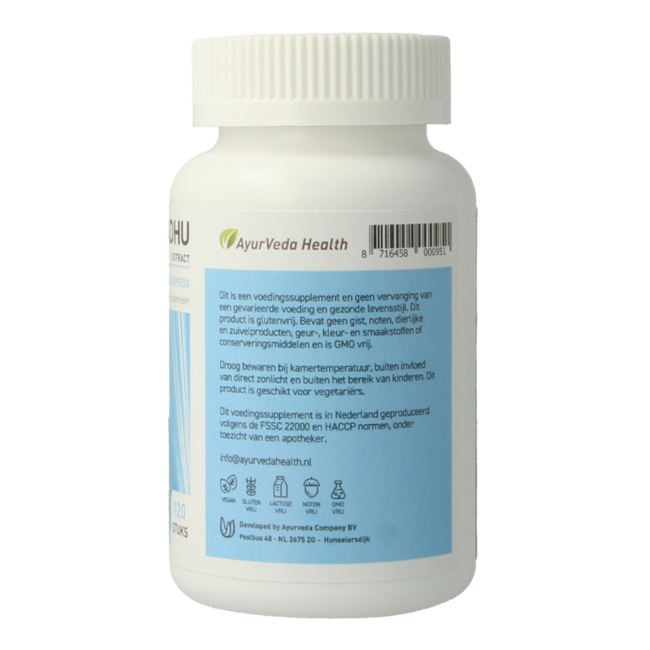 Extracto de Yashtimadhu de Ayurveda Health 120 comprimidos