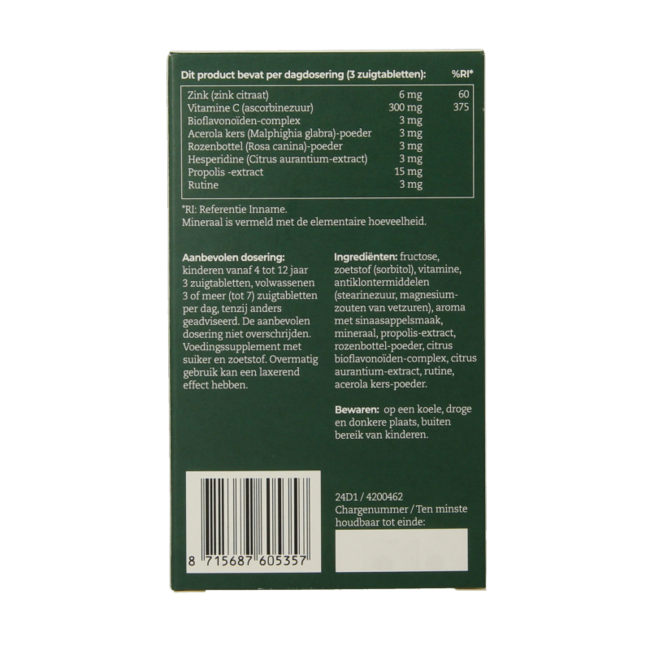 AOV 535 Zink extra 30 comprimidos para chupar