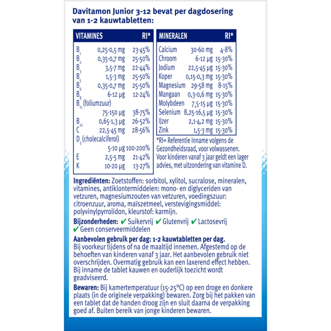 Junior 3-12 lampone 120 Compresse masticabili