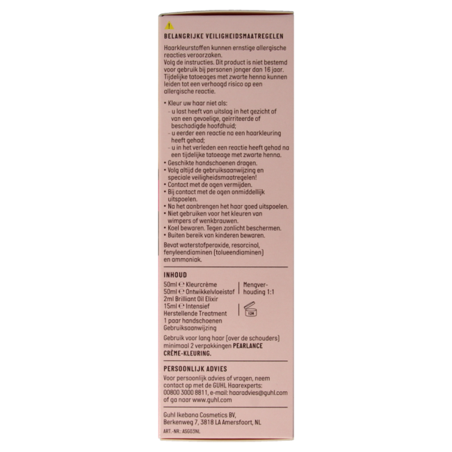 Tinta Crema Intensiva Guhl Pearlance 52 Castano Chiaro Dorato 1 Set