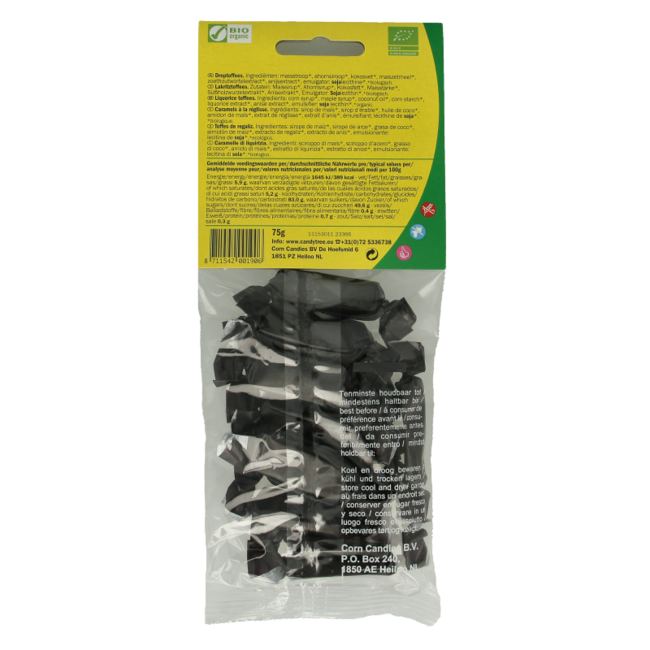 Candy Tree Toffees de Regaliz Bio 75 Gramos