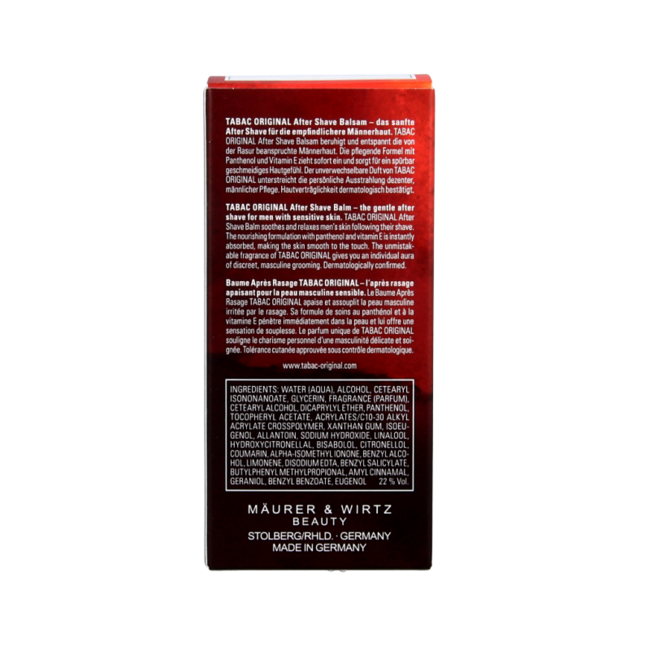 Bálsamo aftershave suave Tabac Original 75 mililitros