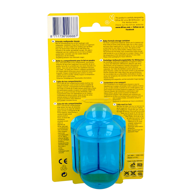 Three-compartment container assorted 1 Piece