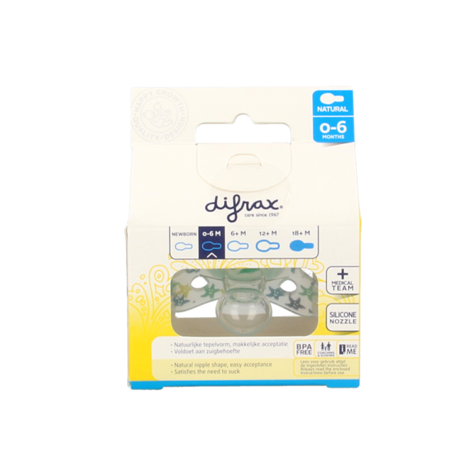 Fopspeen natural 0-6 maanden assorti  1 Stuks