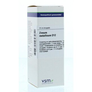 VSM VSM Zincum metallicum D12 20 mililitros