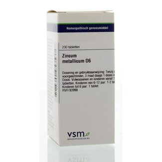 VSM VSM Zincum metallicum D6 200 Tabletten