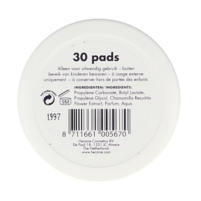 Nagel caring remover pad 30 Stuks