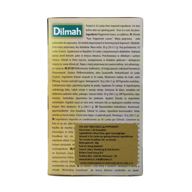 Dilmah Peppermint tea herbal infusion 20 bags
