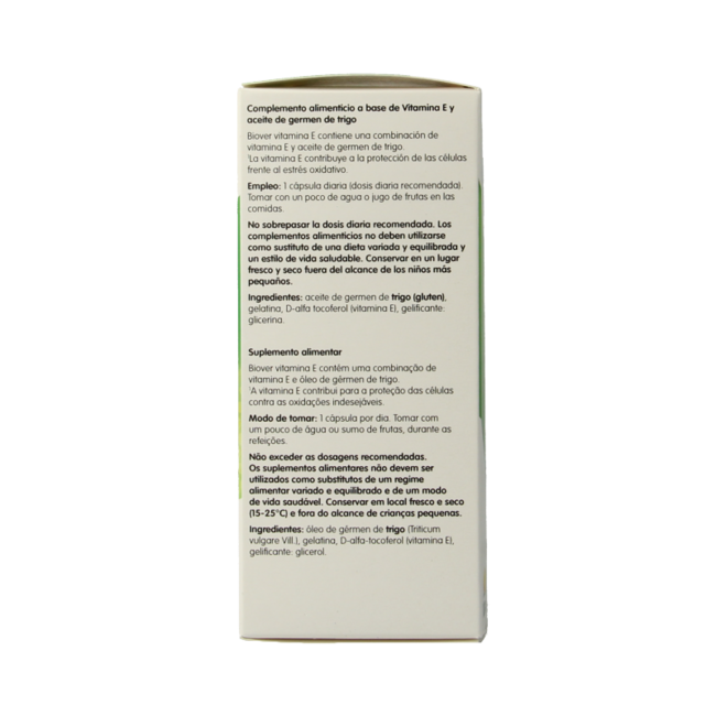 Biover Vitamina E natural 45 UI 100 Cápsulas