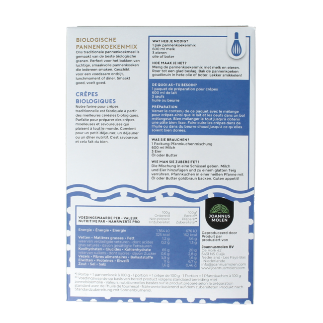 Joannusmolen Pannenkoekmeel bio 300 Gram