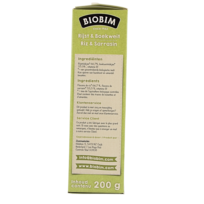 Biobim Organic Baby Rice & Buckwheat 4 Months 200g