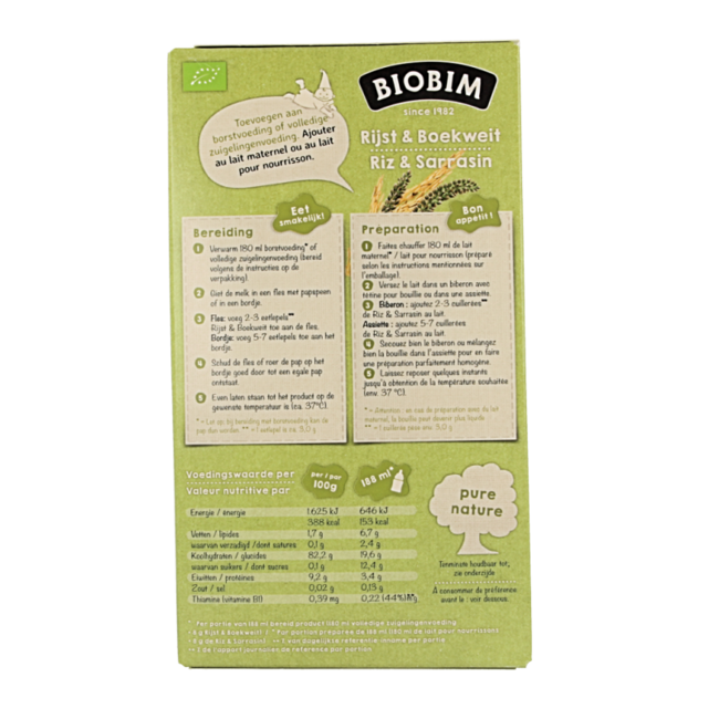 Baby Reis & Buchweizen 4 Monate bio 200 Gramm