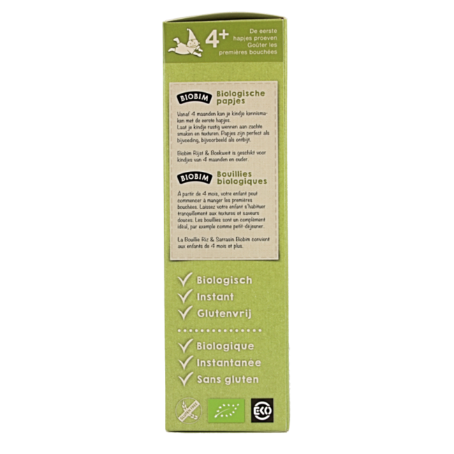 Céréales bébé riz & sarrasin bio 4 mois 200 grammes