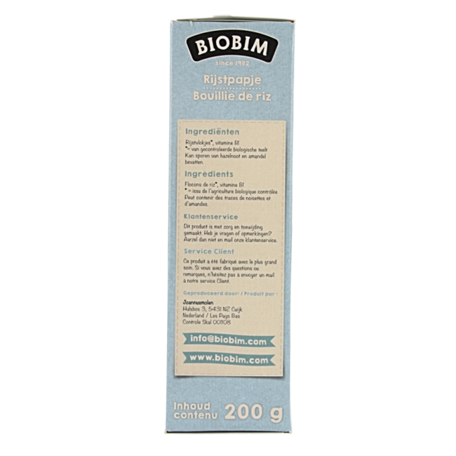 Crème de riz bio pour bébé dès 4 mois 200 g