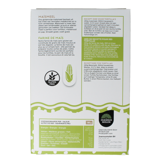 Maismeel eerste keuze bio 350 Gram