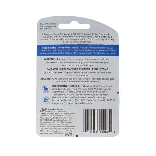 Bálsamo labial de manteca de cacao 4 gramos