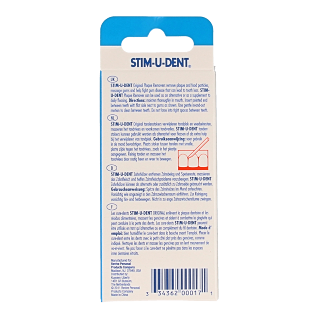Palillos de dientes 4 X 25 100 unidades
