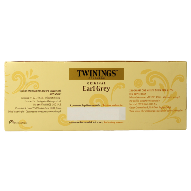 Twinings Earl Grey sobre 100 bolsitas