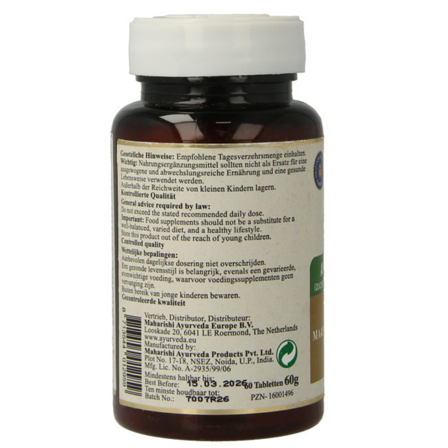 Maharishi Ayurv Amrit kalash MA 4T suikervrij 60 Tabletten