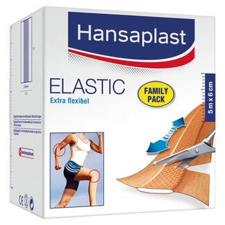 Hansaplast Elastisches Familienpflaster 5 m x 6 cm, 1 Stück