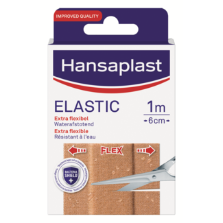Hansaplast Elastic 1m x 6cm Water-Repellent Plasters, Pack of 10
