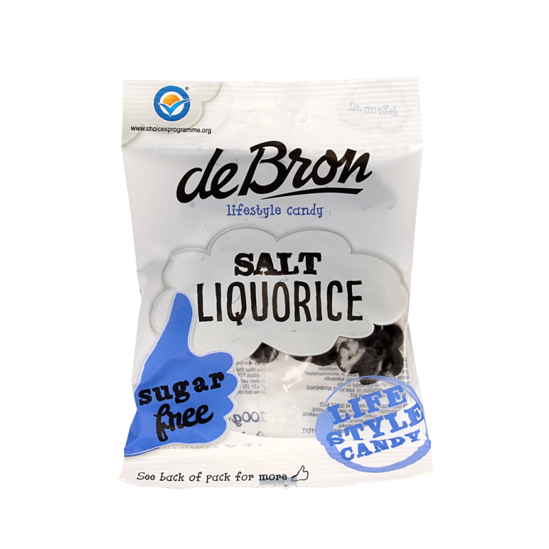 De Bron Klavertjes zout/salt liquorice suikervrij 100 Gram