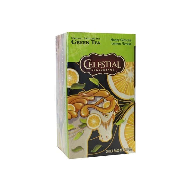 Té verde con miel, limón y ginseng Celestial Seasonings, 20 Bolsitas