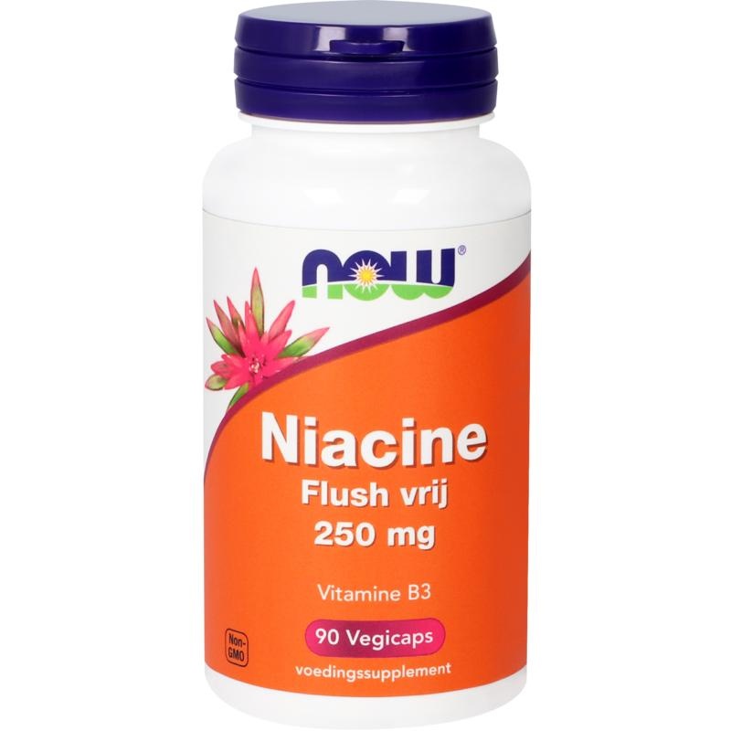 NOW Niacina Senza Flush 250mg | Vitamina B3 per Energia e Pelle