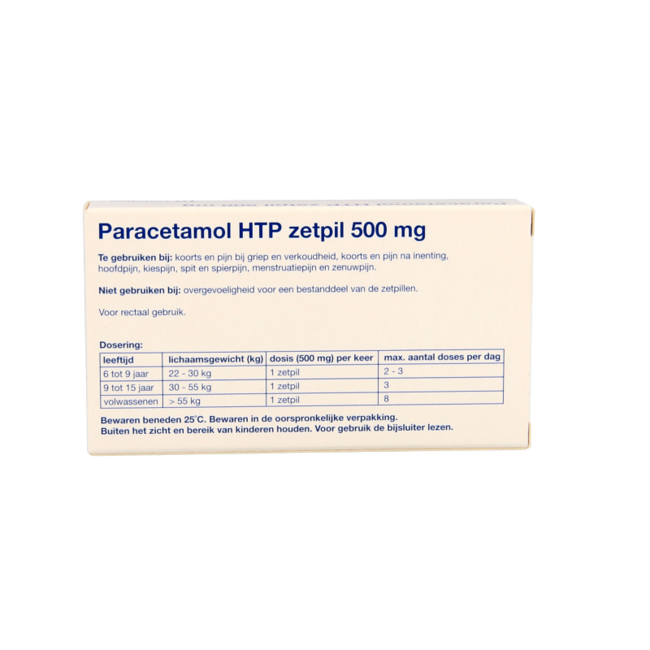 Paracetamol 500mg 10 Zetpillen