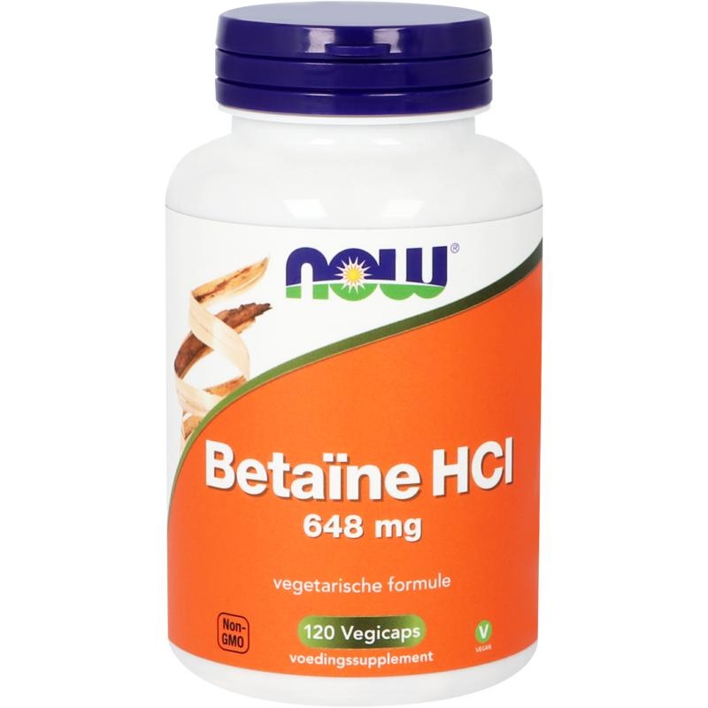 NOW Betaina HCL 648mg - Supporto Digestivo e Metabolismo