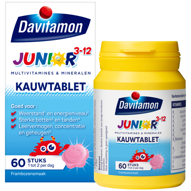 Junior 3+ raspberry 60 Chewable tablets