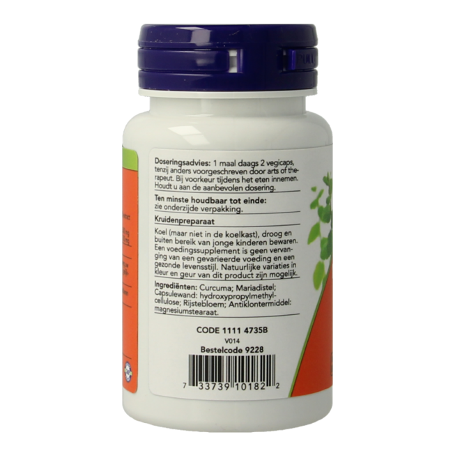 NOW Mariadistel extract en curcuma 60 Vegetarische capsules