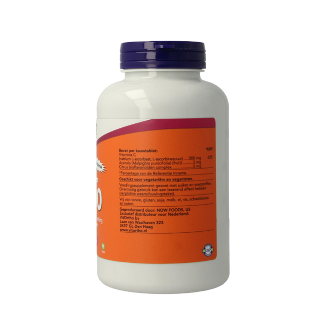 NOW C-500 chewable tablets orange flavour 100 Chewable Tablets