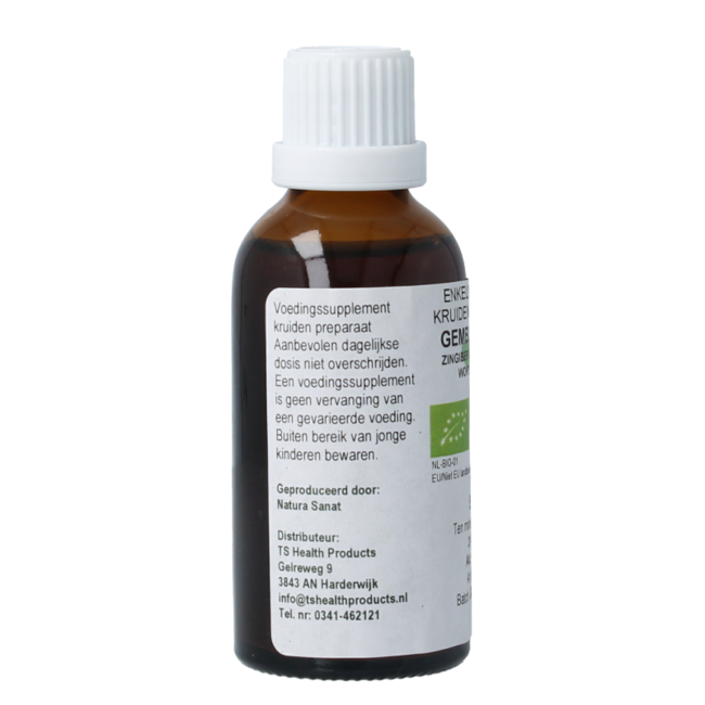Cruydhof Zingiber officinalis rhiz/tintura de jengibre bio 50 mililitros