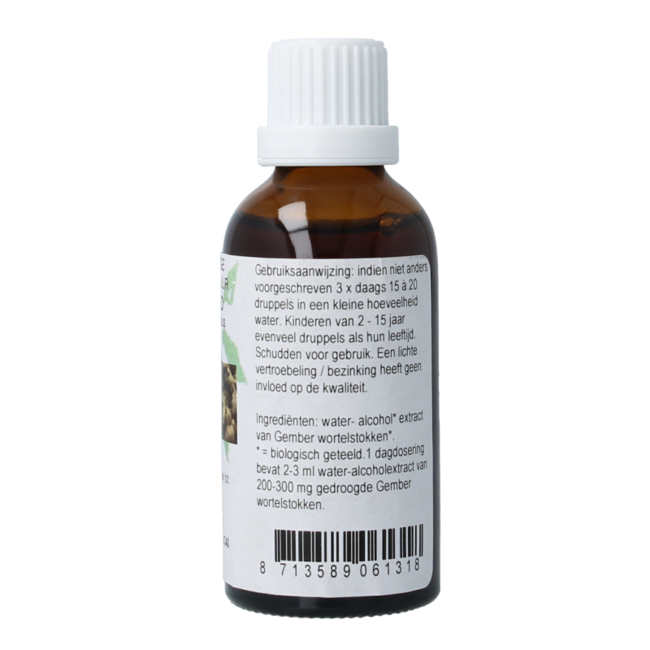 Cruydhof Zingiber officinalis rhiz/tintura de jengibre bio 50 mililitros