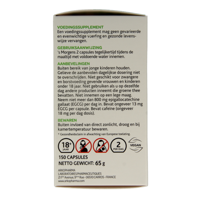 Groene thee bio 150 Vegetarische capsules