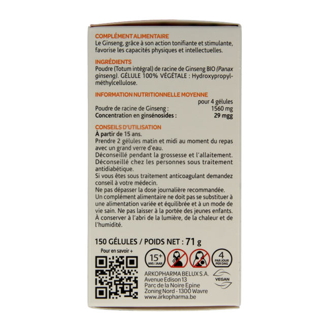 Organic Ginseng 150 Capsules