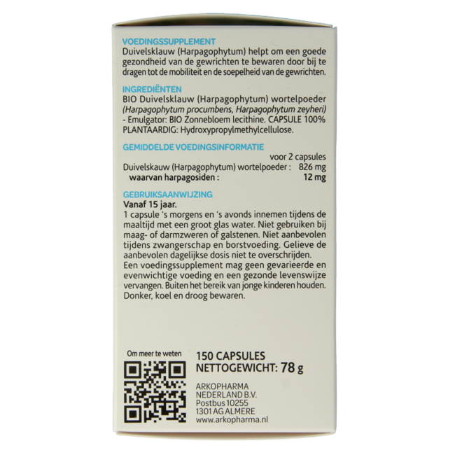 Organic Devil's Claw 150 Capsules